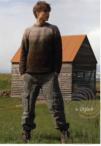 Icelandic sweaters and products - Útjörð (Earth) Mens Wool Sweater Brown Tailor Made - Shopicelandic.com