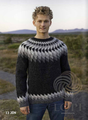 Icelandic sweaters and products - Jón (John) Mens Wool Sweater Black Heather Tailor Made - Shopicelandic.com