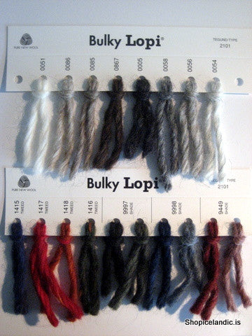 Icelandic sweaters and products - Bulky Lopi Samples Card Sample Card - Shopicelandic.com