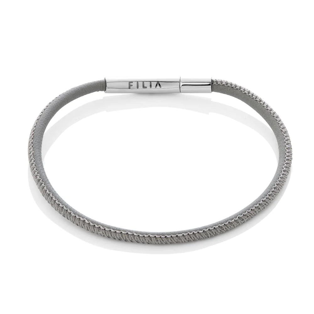 FILIA GREY LEATHER CHARM BRACELET – Shopicelandic