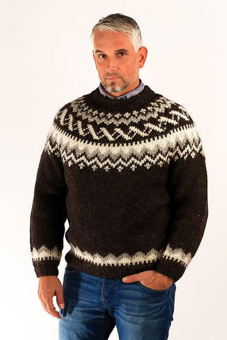 Icelandic sweaters and products - Traditional Wool Pullover Black Wool Sweaters - Shopicelandic.com