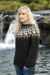 Icelandic sweaters and products - Dark puffin pullover Tailor Made - Shopicelandic.com