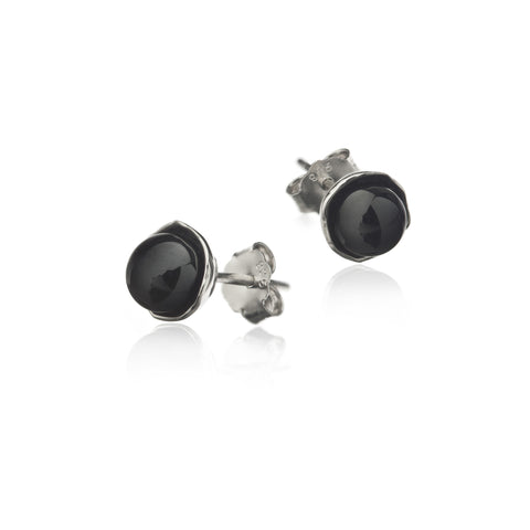 Icelandic sweaters and products - Black lava pearl earrings - Silver pins Jewelry - Shopicelandic.com