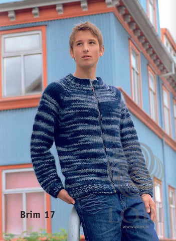 Icelandic sweaters and products - Brim (Wave) Mens Wool Cardigan Tailor Made - Shopicelandic.com
