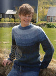 Icelandic sweaters and products - Útjörð (Earth) Mens Wool Sweater Blue Tailor Made - Shopicelandic.com