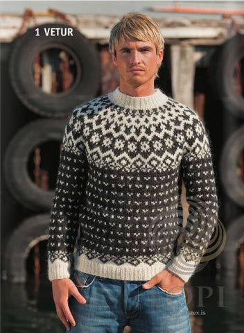 Vetur (Winter) Mens Wool Sweater Black – Shopicelandic