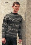 Icelandic sweaters and products - Hrím Mens Wool Sweater Grey/Green Tailor Made - Shopicelandic.com