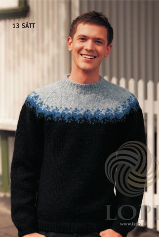 Icelandic sweaters and products - Sátt (Truse) Mens Wool Sweater Black Tailor Made - Shopicelandic.com