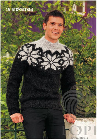 Icelandic sweaters and products - Stórstirni Mens Wool Sweater Black Tailor Made - Shopicelandic.com