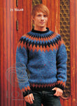 Icelandic sweaters and products - Tíglar (Clubs) Mens Wool Sweater Blue Tailor Made - Shopicelandic.com