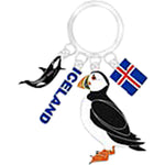 Keyring Whale/Iceland/Puffin/Flag