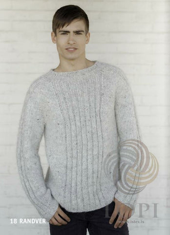 Icelandic sweaters and products - Randver Mens Wool Sweater Light Grey Tailor Made - Shopicelandic.com