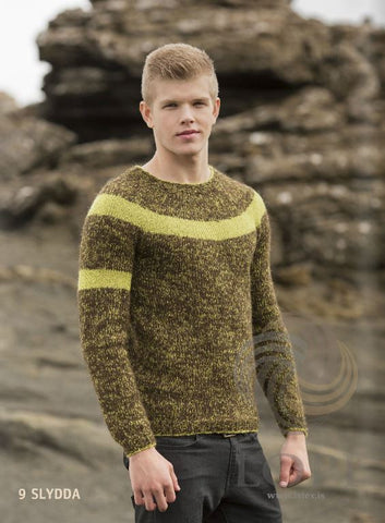 Icelandic sweaters and products - Slydda (Sleet) Mens Wool Sweater Brown Tailor Made - Shopicelandic.com