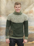 Icelandic sweaters and products - Hæð og Lægð  Mens Wool Sweater Green Tailor Made - Shopicelandic.com