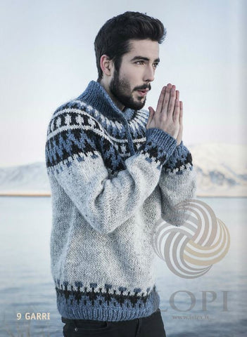 Icelandic sweaters and products - Garri Mens Wool Sweater Grey Tailor Made - Shopicelandic.com