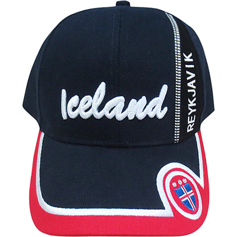 Cap navy with vecro flagshield w rhinestone REYKJAVIK/ICELAND