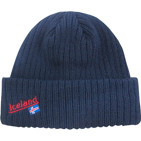 Knitted hat Navy ICELAND/flag