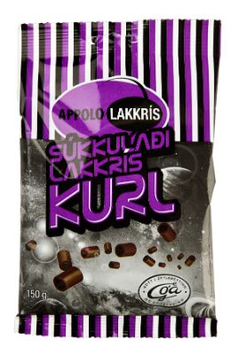 Icelandic sweaters and products - Appolo Liquorice "Kurl"  covered with chocolate (150gr) Candy - Shopicelandic.com