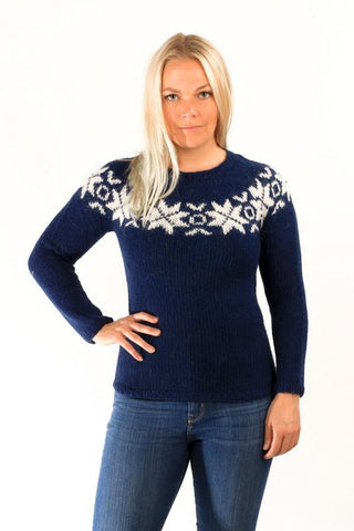 Icelandic sweaters and products - Eykt Wool Pullover Blue Wool Sweaters - Shopicelandic.com