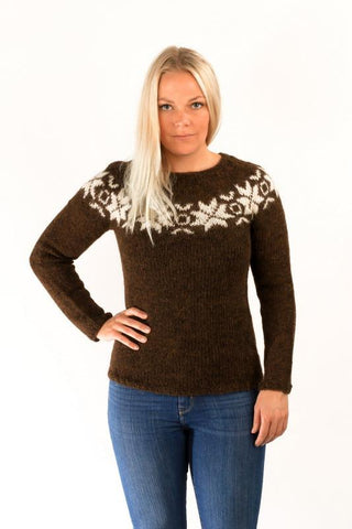 Icelandic sweaters and products - Eykt Wool Pullover Brown Wool Sweaters - Shopicelandic.com