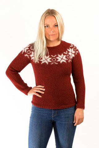 Icelandic sweaters and products - Eykt Wool Pullover Red Wool Sweaters - Shopicelandic.com