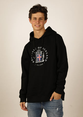 Icelandic sweaters and products - Iceland Men Hoodie Coat of Arms Hoodies - Shopicelandic.com