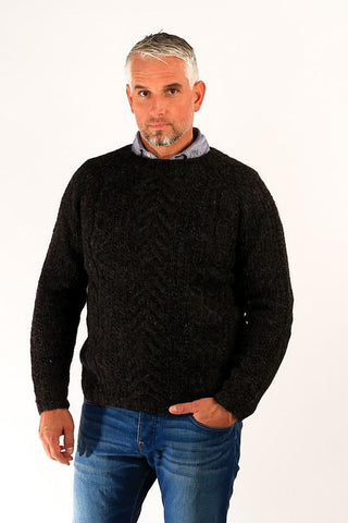 Icelandic sweaters and products - Gudbjartur Wool Sweater Black Wool Sweaters - Shopicelandic.com