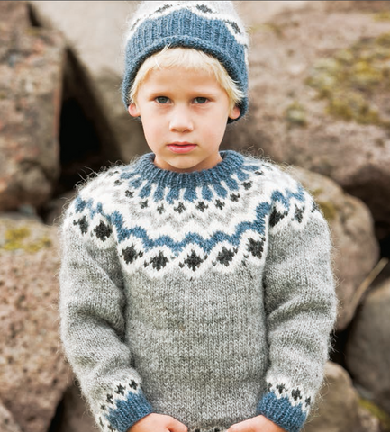Icelandic sweaters and products - Istex Kambur Green or Grey - knitting kit Wool Knitting Kit - Shopicelandic.com