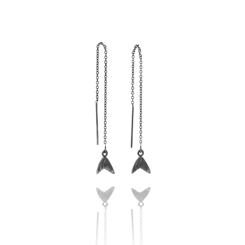 LAX hanging EARRINGS oxidized silver