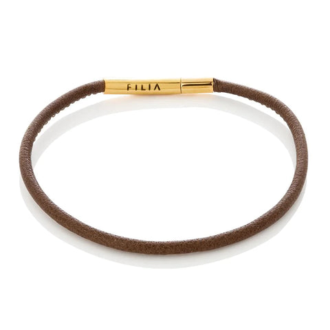 FILIA - BROWN LEATHER CHARM BRACELET