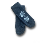ÁLAFOSS PATTERN WOOL LAMB MITTENS - BLACK