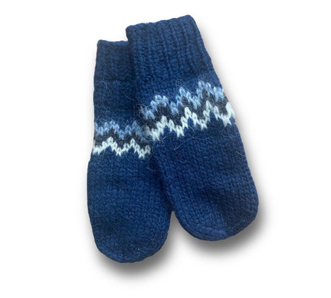 Wool Mittens - Blue