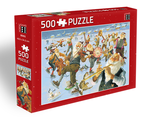 Icelandic sweaters and products - Yule Lads Band on Skates - Jigsaw Puzzle (500pcs) Puzzle - Shopicelandic.com