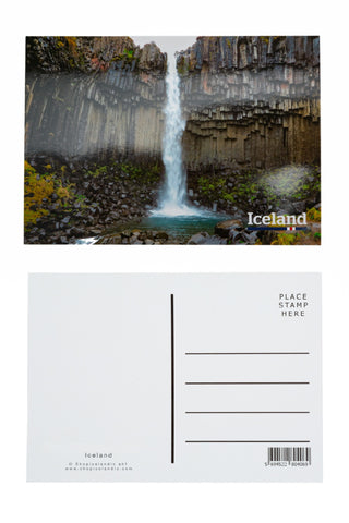 Icelandic sweaters and products - Postcard - The black waterfall, Svartifoss, Iceland Postcards - Shopicelandic.com