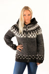 Icelandic sweaters and products - Skipper Wool Cardigan w/Hood Grey Wool Sweaters - Shopicelandic.com