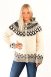 Icelandic sweaters and products - Skipper Wool Cardigan w/Hood White Wool Sweaters - Shopicelandic.com