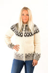 Icelandic sweaters and products - Skipper Wool Cardigan White Wool Sweaters - Shopicelandic.com