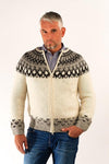 Icelandic sweaters and products - Skipper Wool Cardigan White Wool Sweaters - Shopicelandic.com