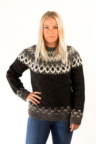 Icelandic sweaters and products - Skipper Wool Pullover Black Wool Sweaters - Shopicelandic.com