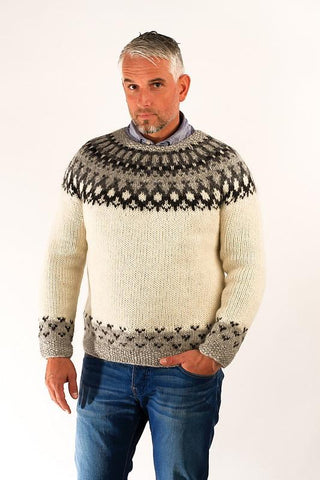 Icelandic sweaters and products - Skipper Wool Pullover White Wool Sweaters - Shopicelandic.com