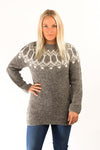 Icelandic sweaters and products - Tight Fit Wool Pullover Grey Wool Sweaters - Shopicelandic.com