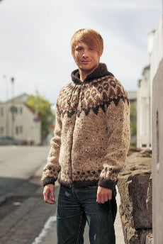 Icelandic sweaters and products - Frost Wool Cardigan - Brown (zipper or buttons) Knitting Kit Wool Knitting Kit - Shopicelandic.com